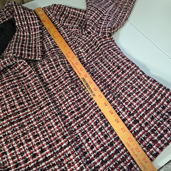 Talbots Jacket Womens 24W Red‎ Black Full Zip Long Sleeve Lined Career Preppy - Picture 11 of 13